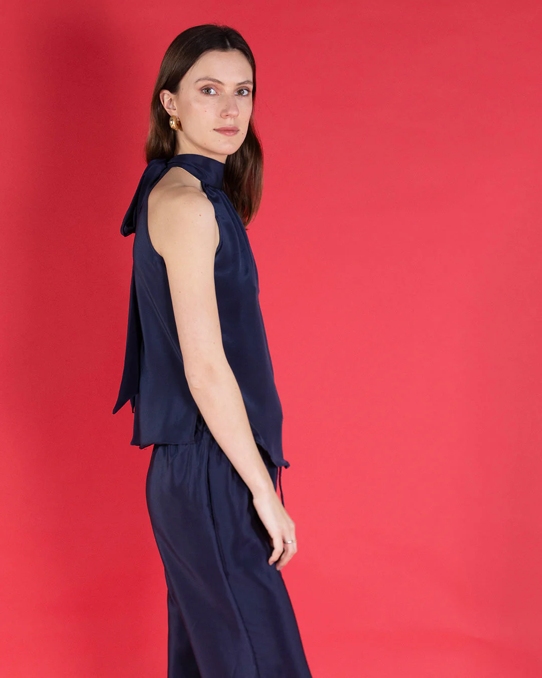 Silk Olivia Halter Neck Top - Image 4