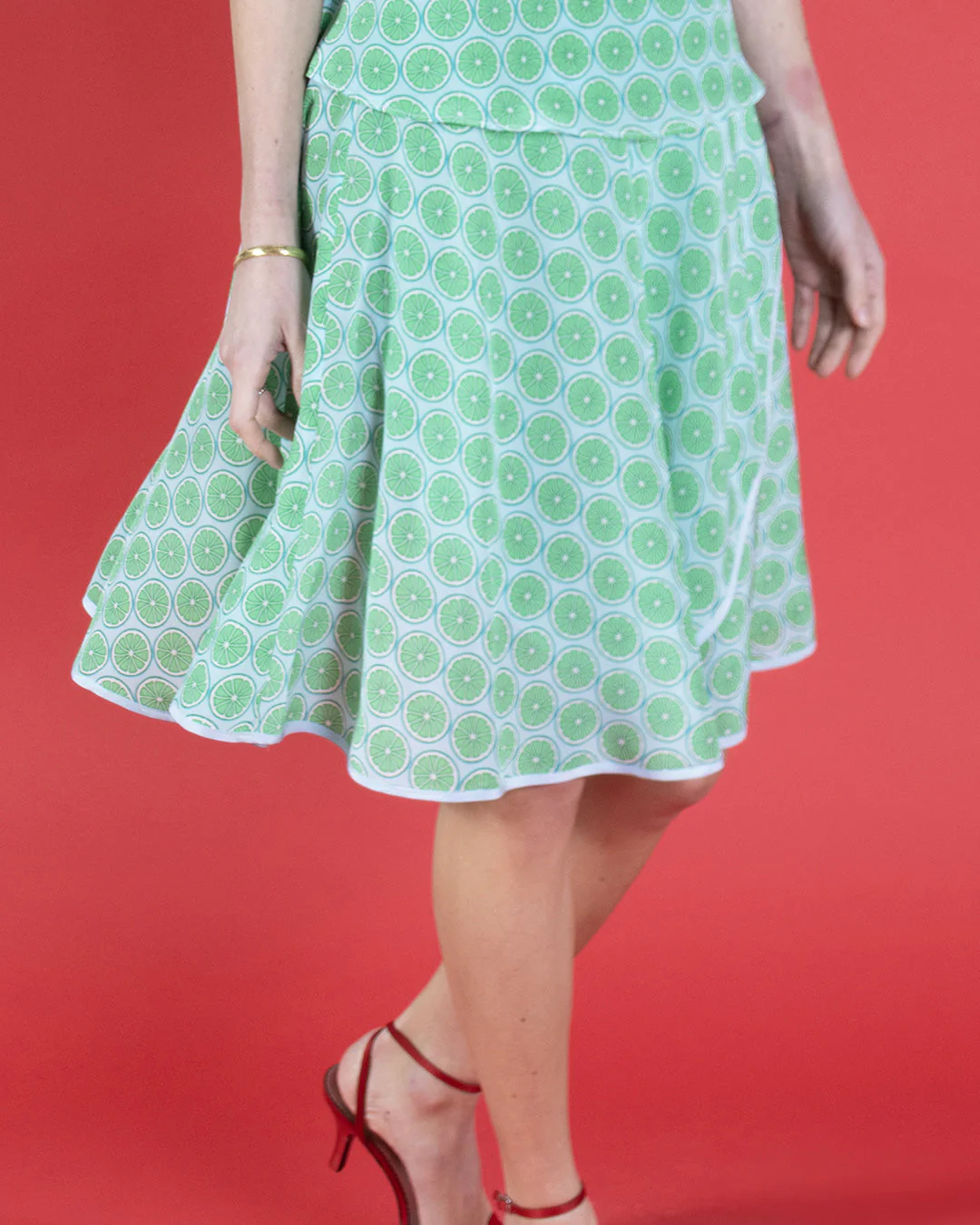 Silk Olivia Wrap Skirt LIME SLICE - Image 2