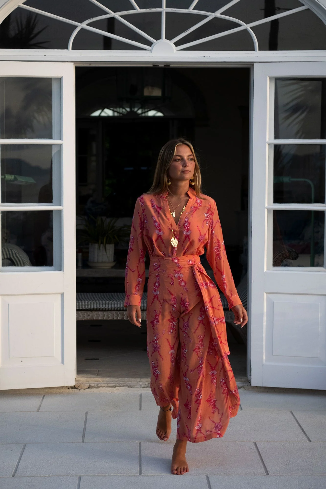 Silk Gabija Palazzo Pants FRUIT PUNCH - Image 4
