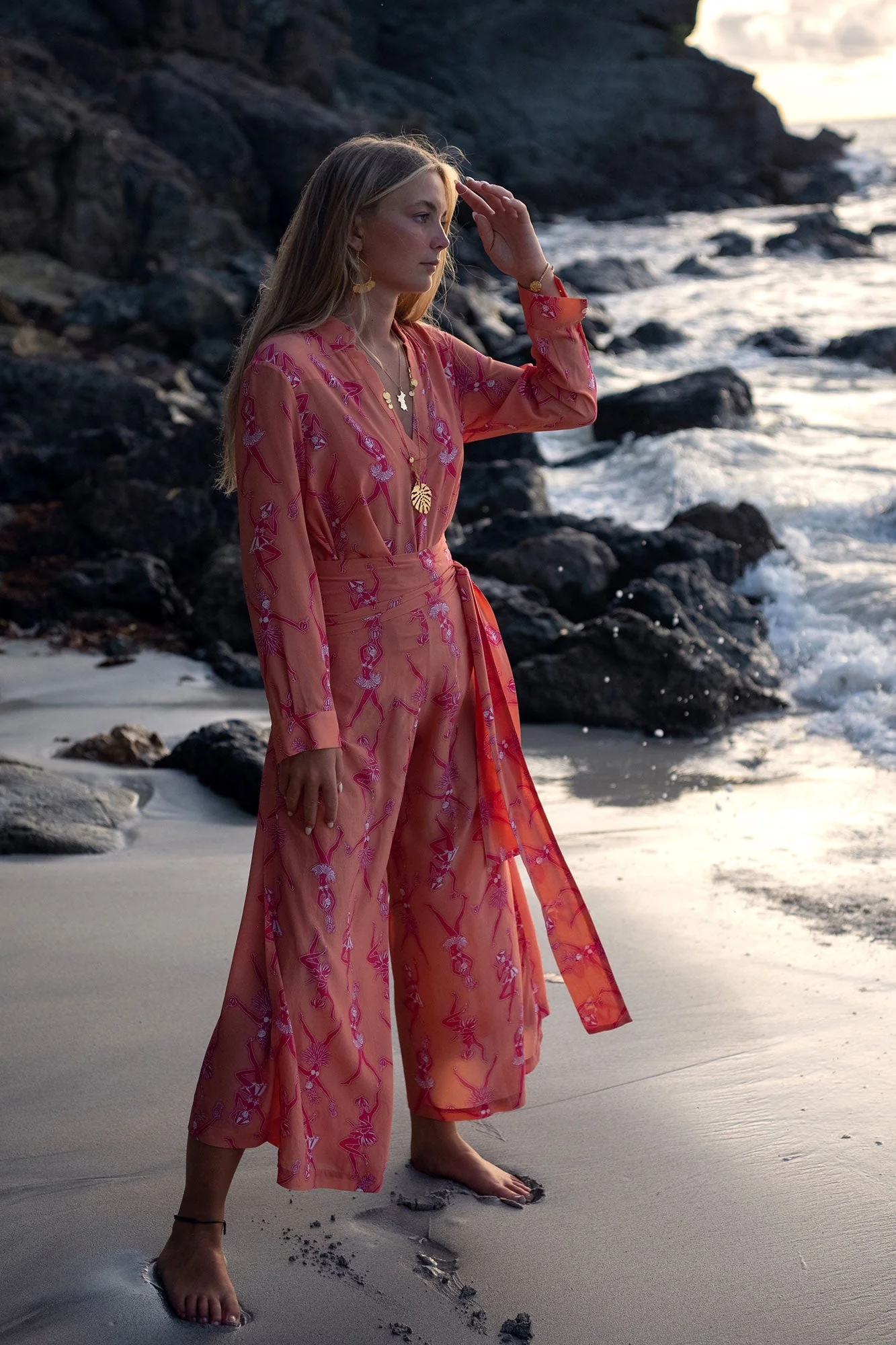 Silk Gabija Palazzo Pants FRUIT PUNCH - Image 5