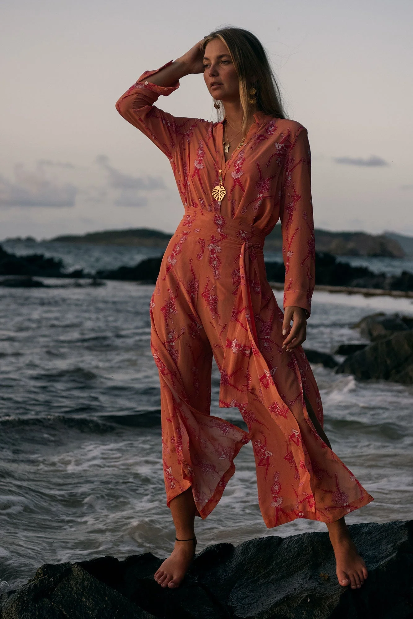 Silk Gabija Palazzo Pants FRUIT PUNCH - Image 6