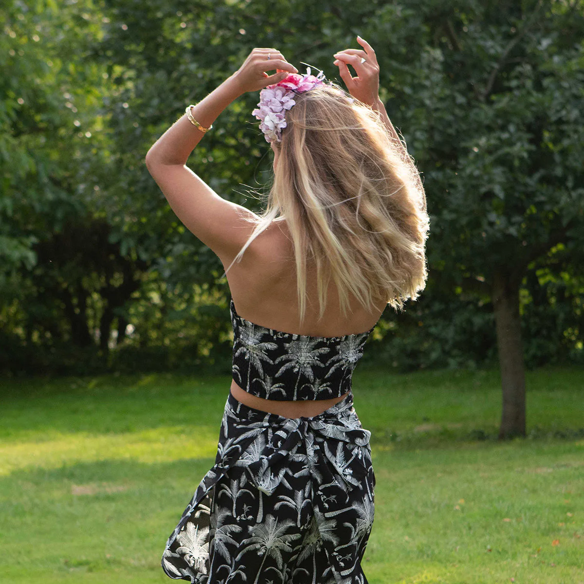 Silk Ruffle Bandeau Top PLANTATION - Image 7