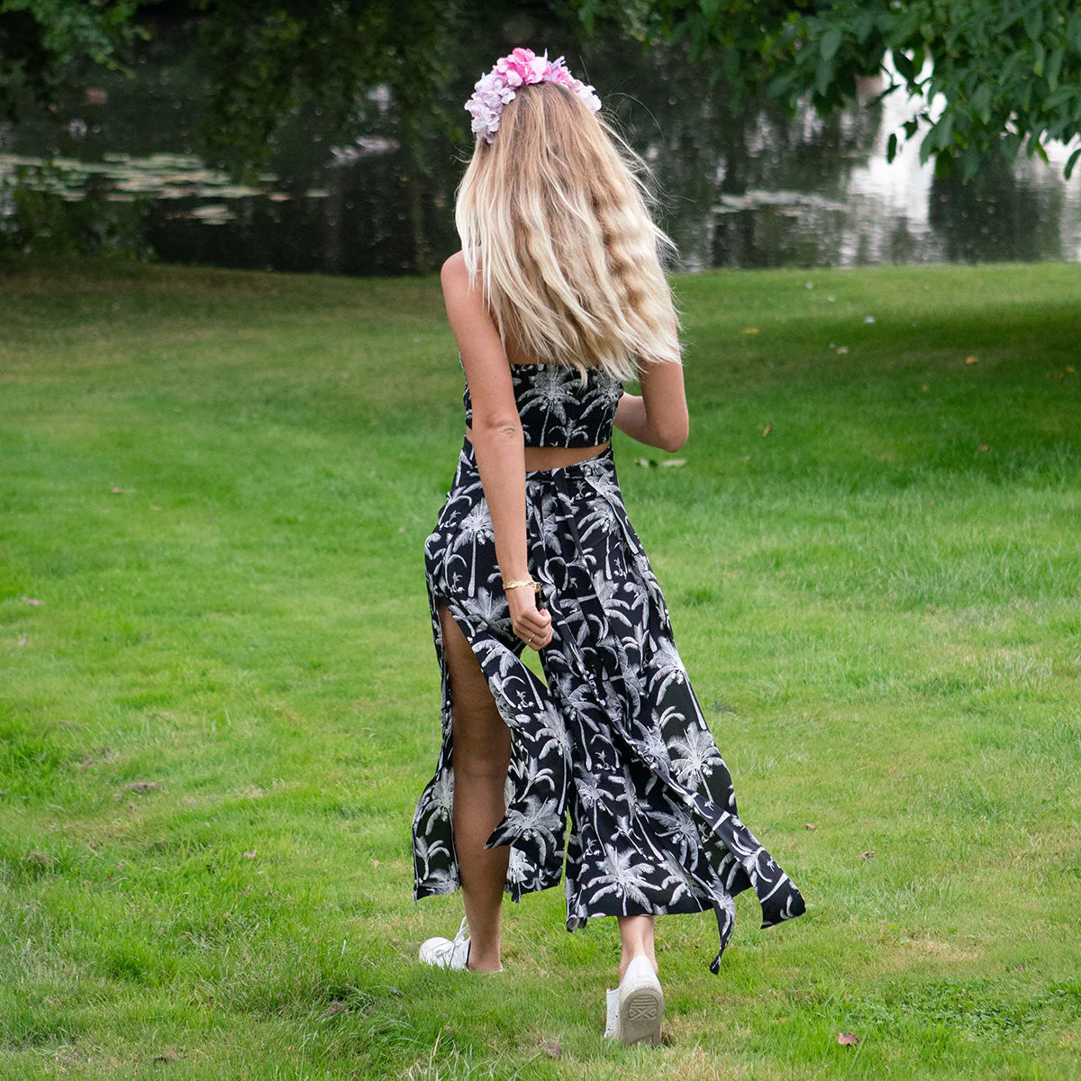 Silk Ruffle Bandeau Top PLANTATION - Image 8