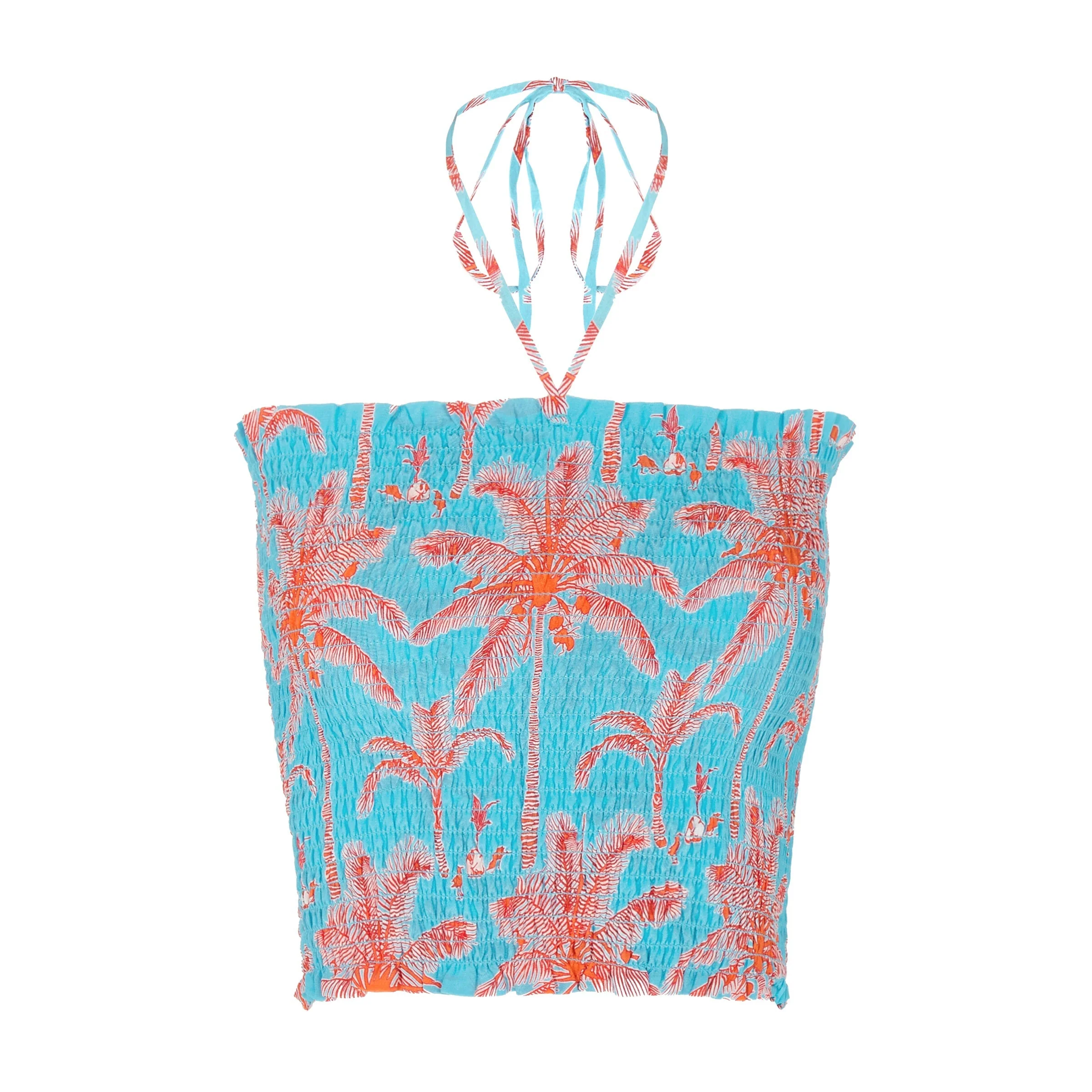 Silk Ruffle Bandeau Top PLANTATION - Image 2