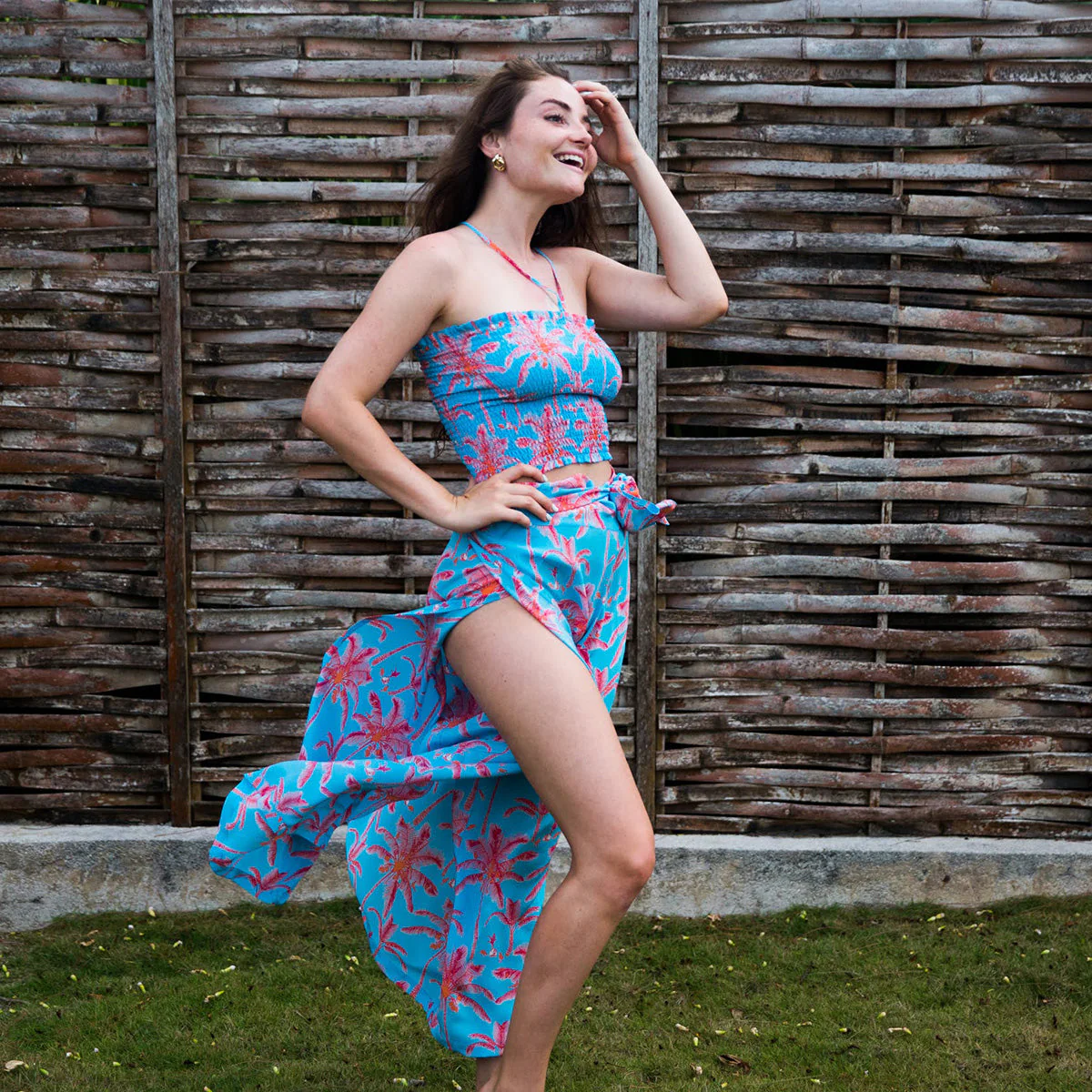 Silk Ruffle Bandeau Top PLANTATION - Image 7