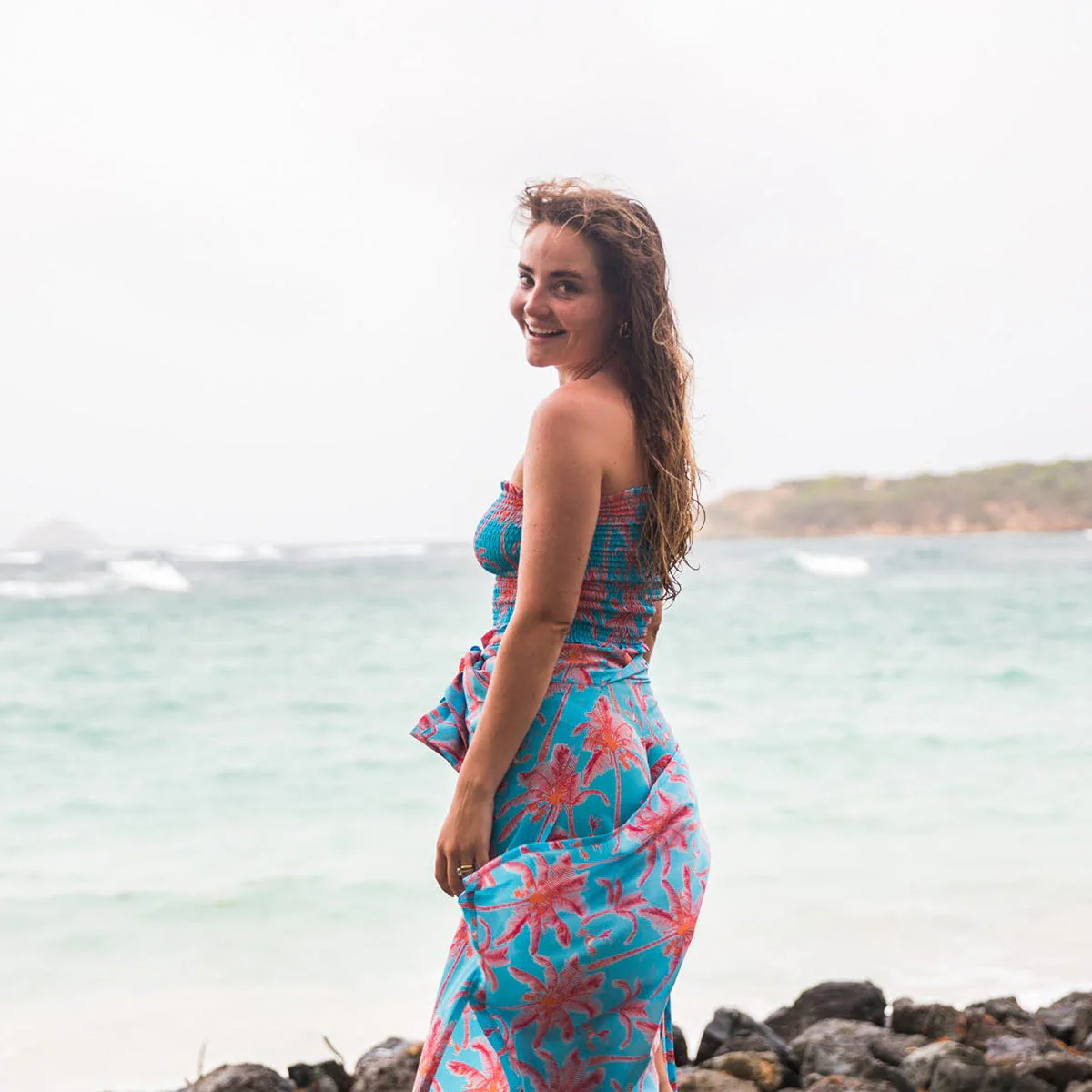 Silk Ruffle Bandeau Top PLANTATION - Image 9
