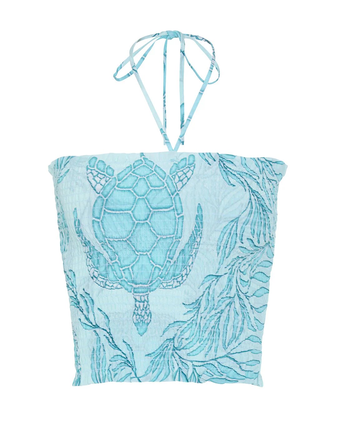 Silk Ruffle Bandeau Top TURTLE TRELLIS - Image 2