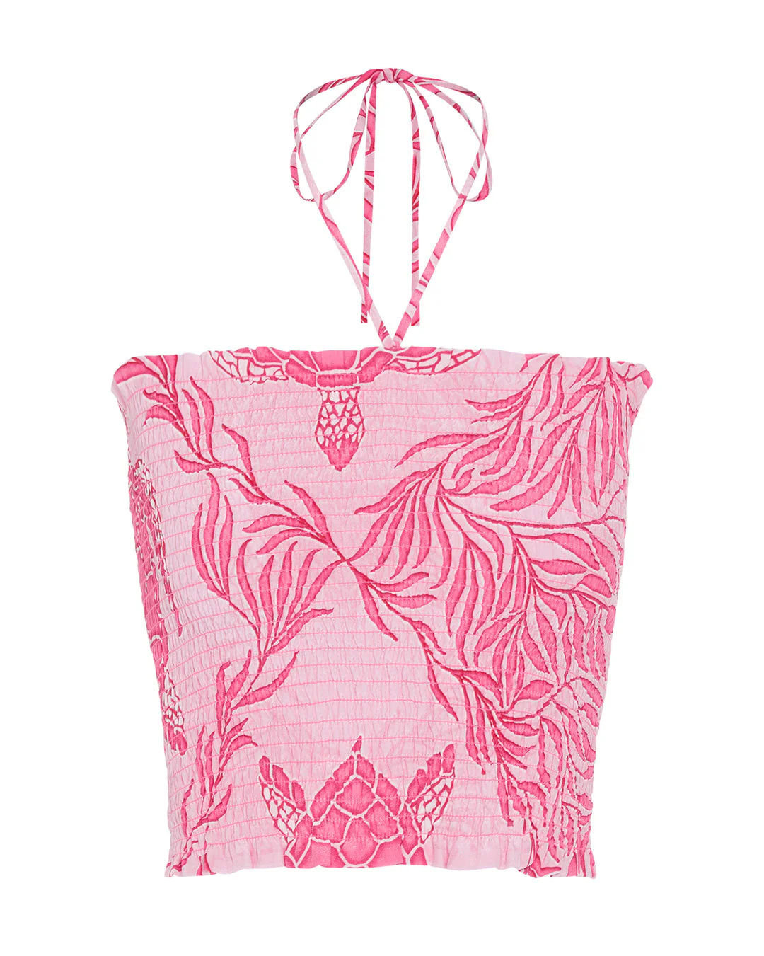 Silk Ruffle Bandeau Top TURTLE TRELLIS - Image 2