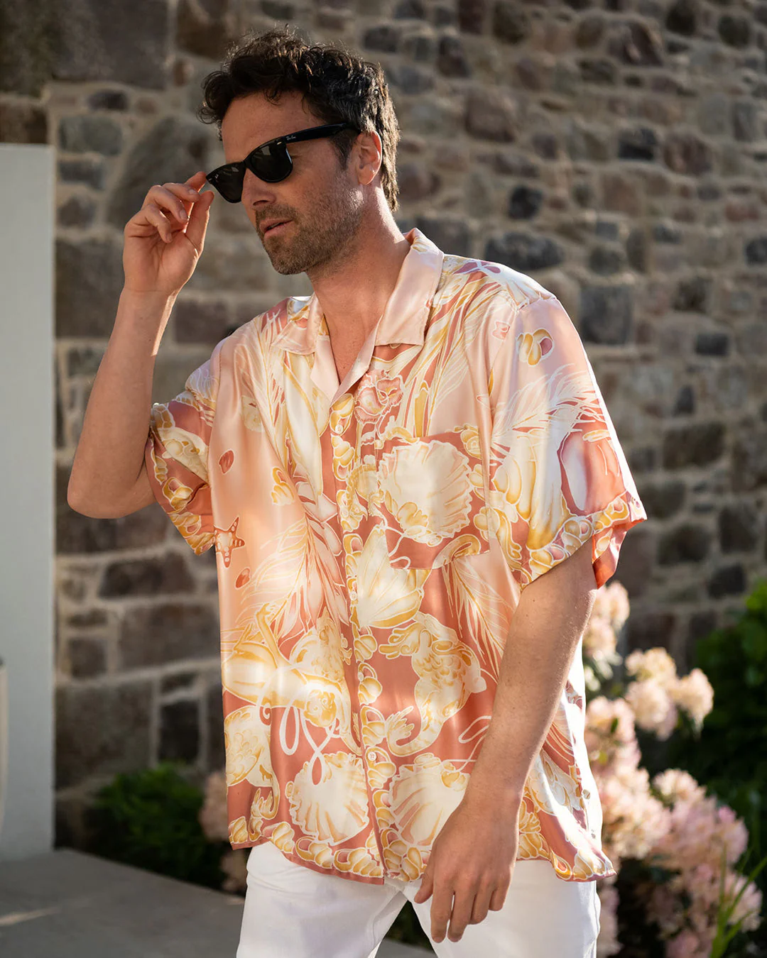 Silk Vintage Scarf Shirt SEA LIFE - Image 3