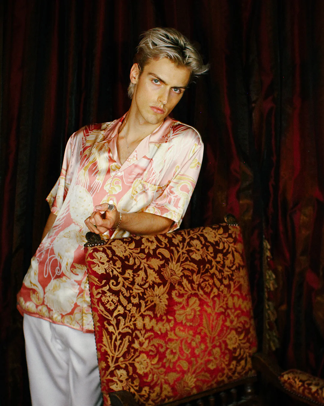 Silk Vintage Scarf Shirt SEA LIFE - Image 9