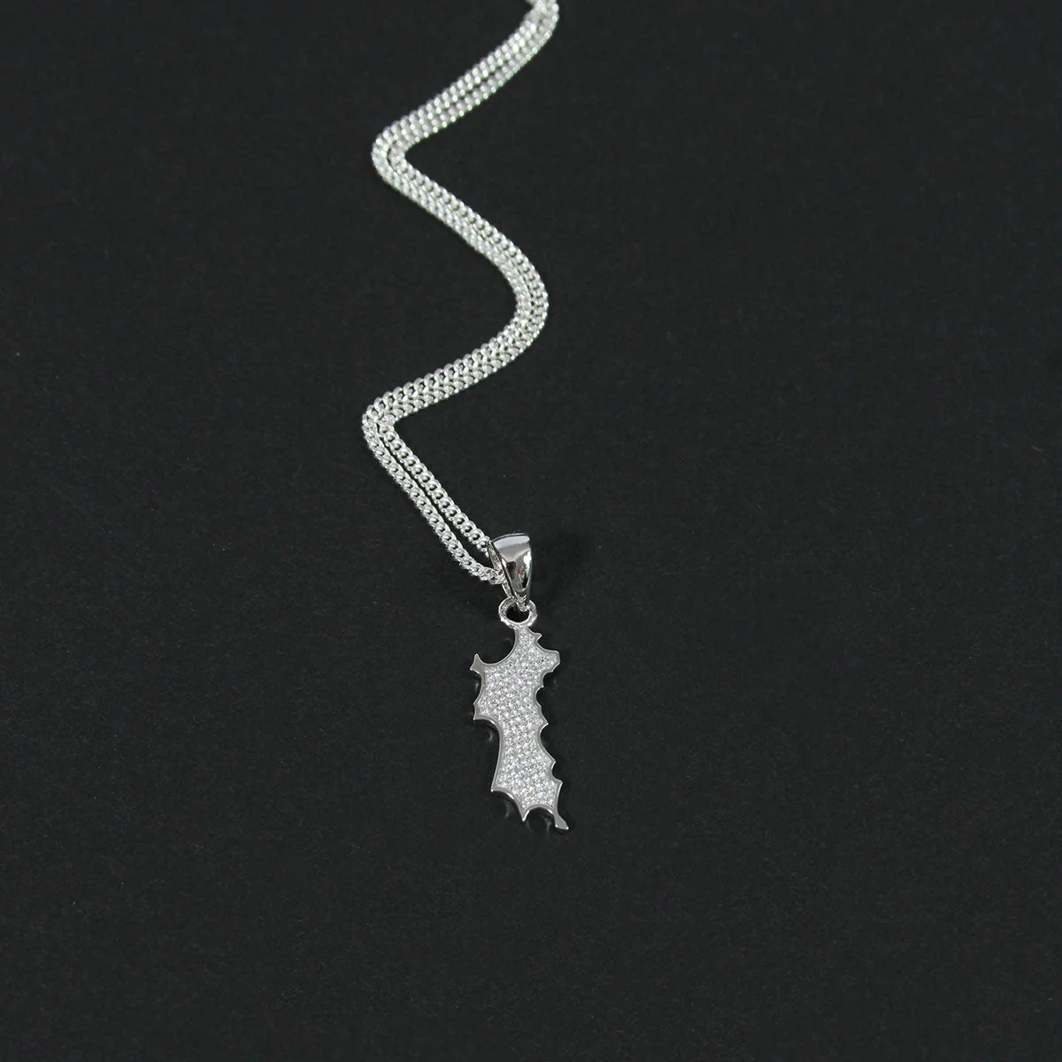 Silver Diamante Mini Mustique Island Pendant - Image 6
