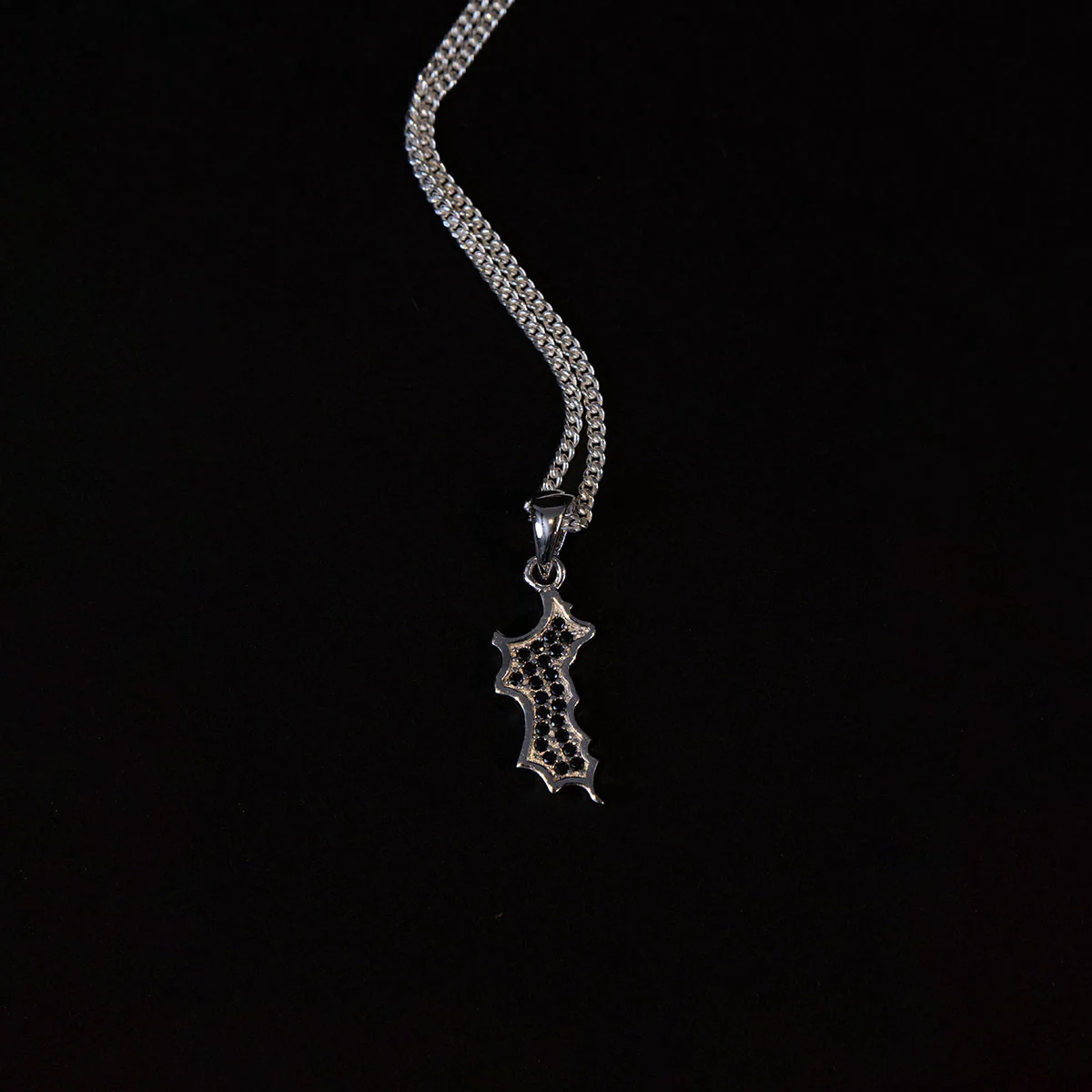 Silver Diamante Mini Mustique Island Pendant - Image 5