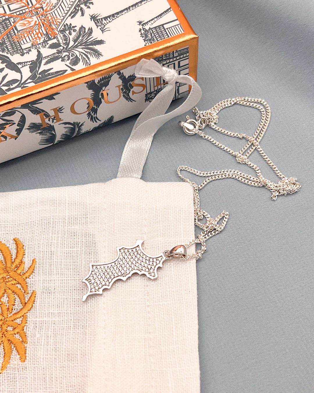 Silver Diamante Mustique Island Pendant - Image 3