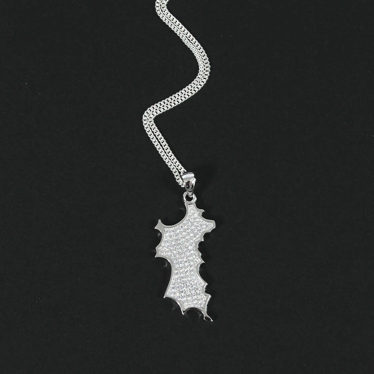 Silver Diamante Mustique Island Pendant - Image 7