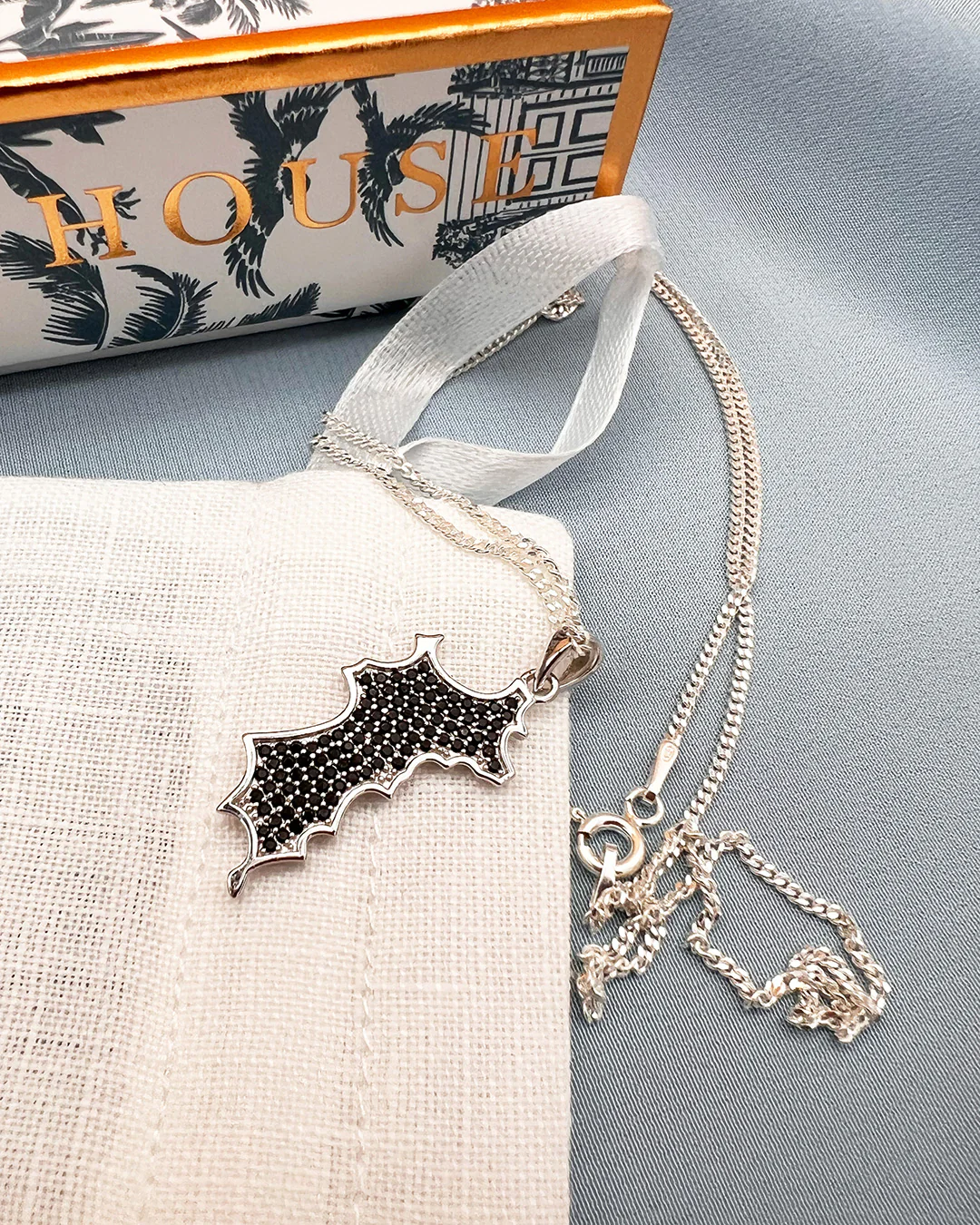Silver Diamante Mustique Island Pendant