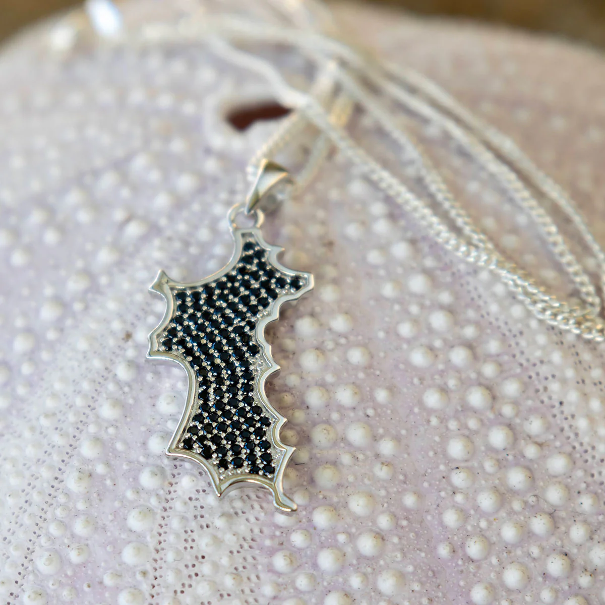 Silver Diamante Mustique Island Pendant - Image 4