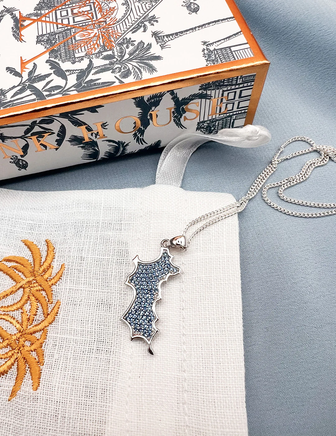 Silver Diamante Mustique Island Pendant - Image 4
