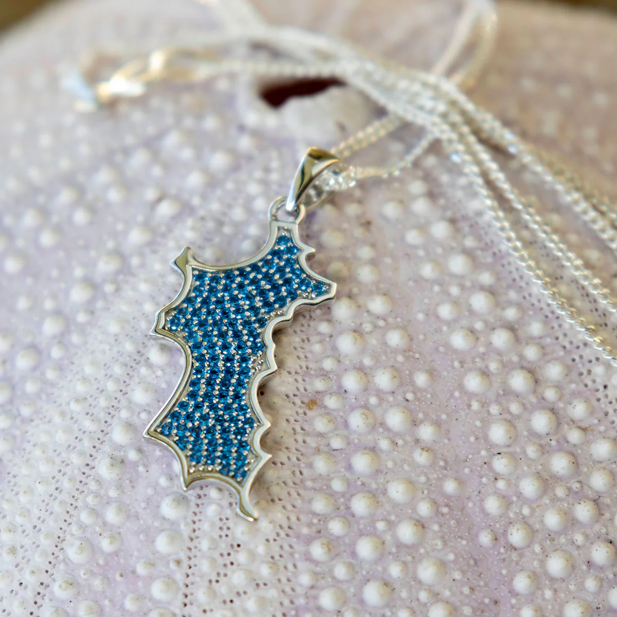 Silver Diamante Mustique Island Pendant - Image 7