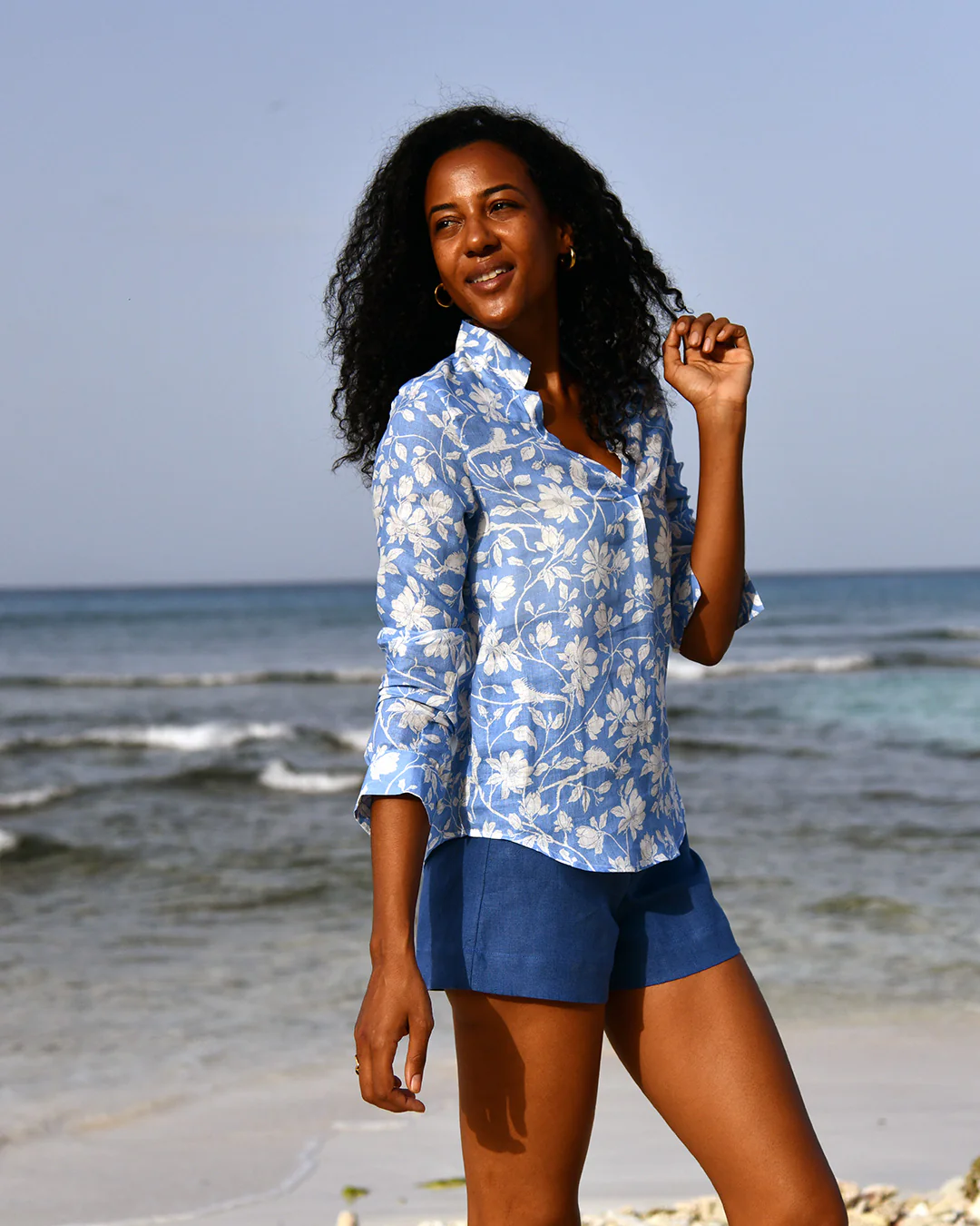 Linen Kim Shirt IGUANA - Image 4