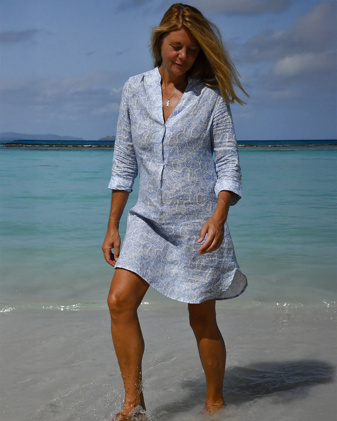 Linen Decima Dress CORAL STONE - Image 2