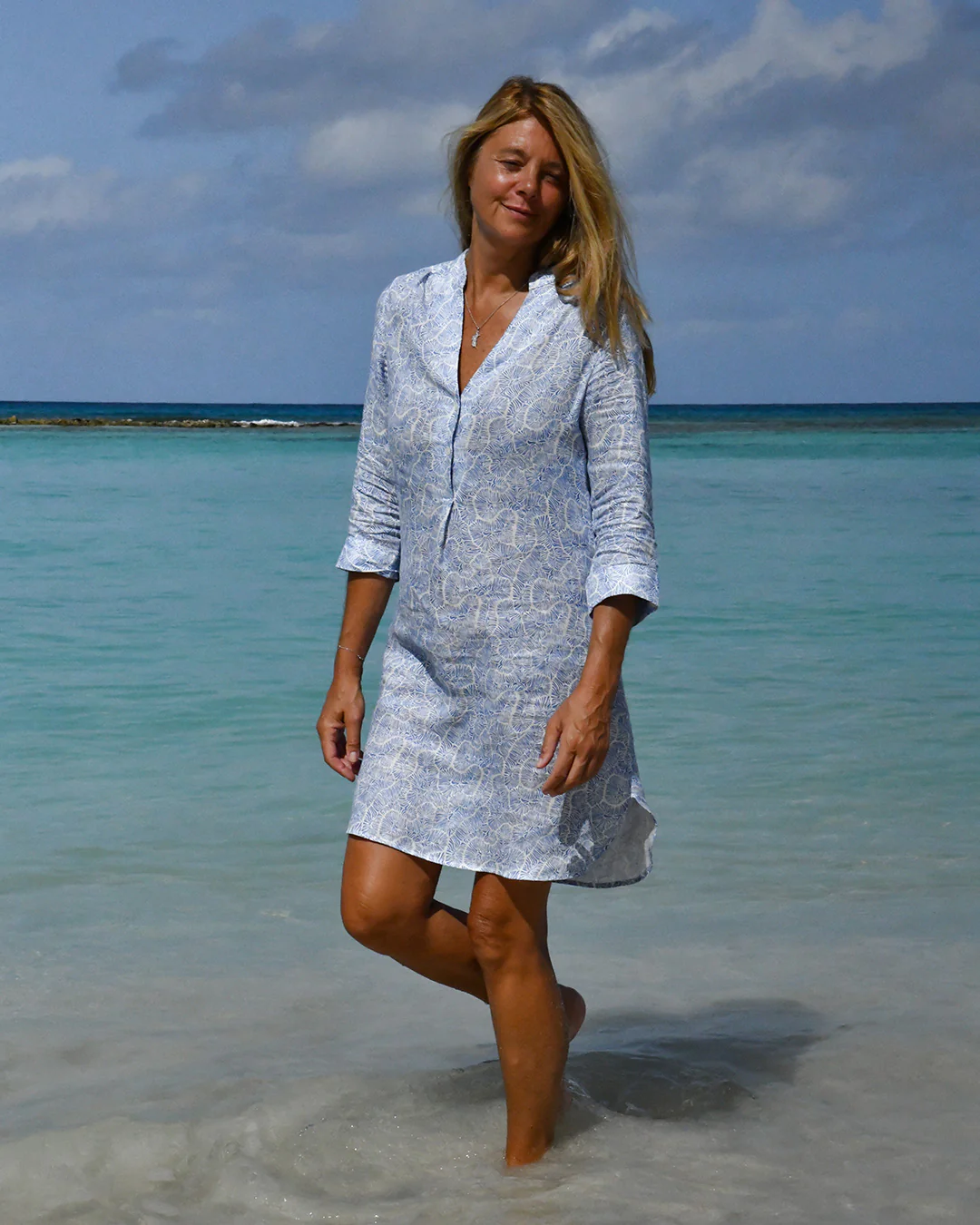 Linen Decima Dress CORAL STONE - Image 4