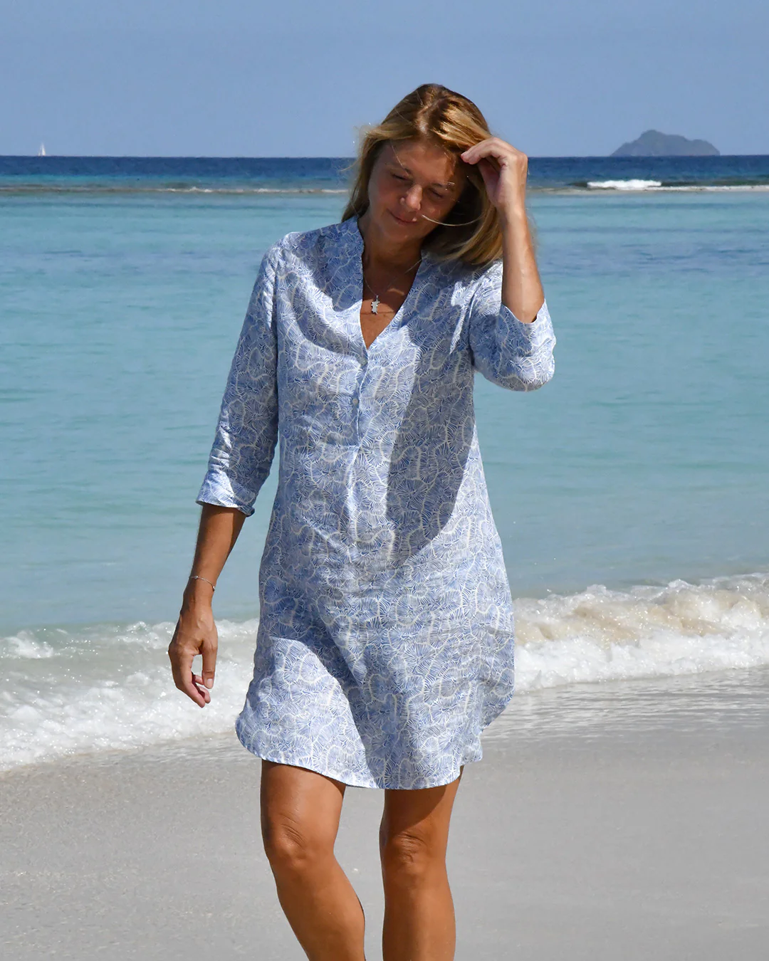 Linen Decima Dress CORAL STONE - Image 5